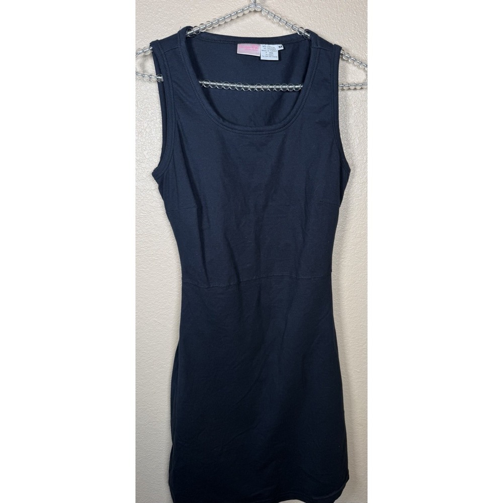 Shape FX Black Shaping Tank Dress Slip Sleeveless Cotton Stretch Women's M